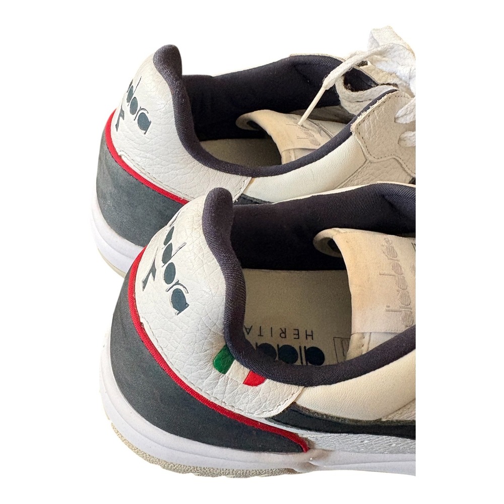 Diadora Heritage B.Elite Mens White Leather Sneakers Italian Flag 11 175990 - Picture 4 of 8